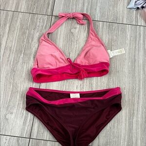 Pink and Burgundy Bikini Set Kate spade